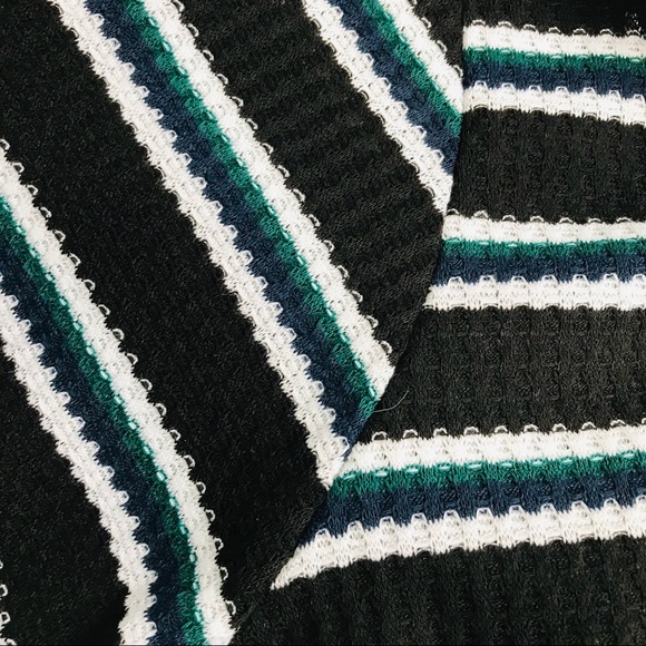 Torrid | Black Striped Long Sleeve Lace Up Henley - Picture 6 of 6